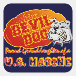 Sticker Carré Futur diable chien