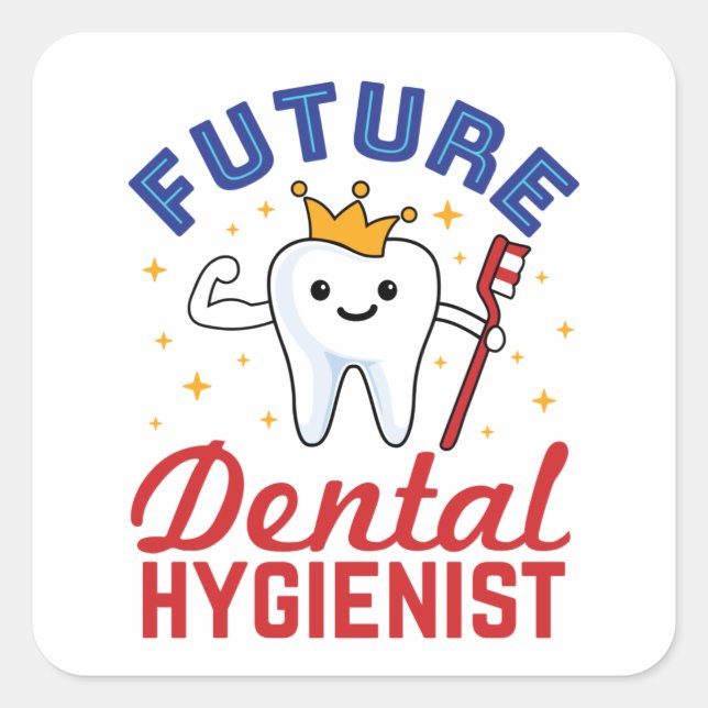 Sticker Carré Future hygiéniste dentaire RDH (Devant)
