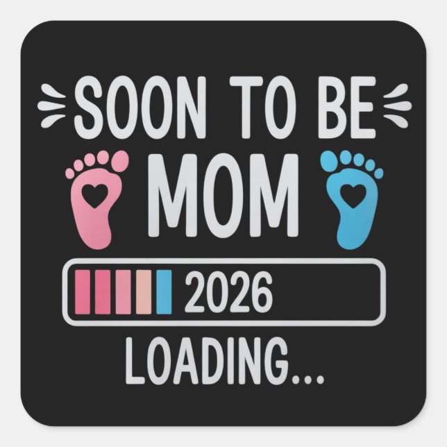 Sticker Carré Future Maman 2026 Annonce de Grossesse en Attente (Devant)