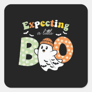 Sticker Carré Future maman enceinte Little Boo Funny Halloween D