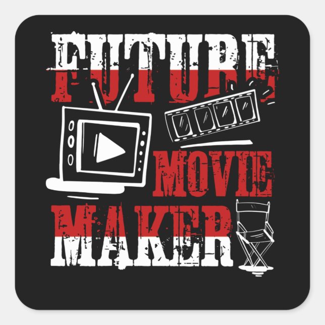 Sticker Carré Future movie maker (Devant)