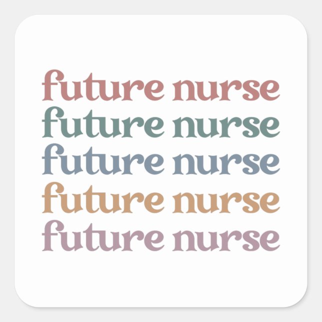 Sticker Carré Future Nurse Retro Nursing School Student (Devant)