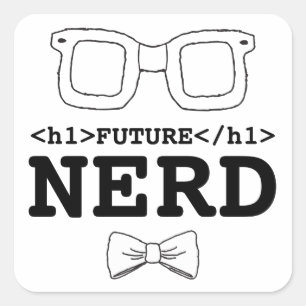 Sticker Carré Futurs Clipart Nerd Nerd Verres Clipart Conception