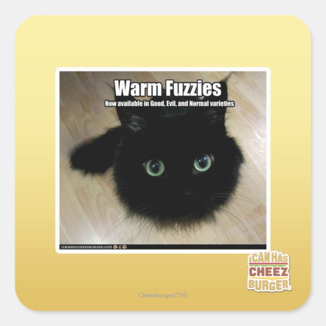 Sticker Carré Fuzzés chauds (Devant)