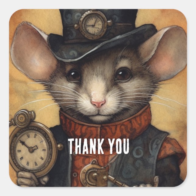Sticker Carré Fuzzypaws steampunk (Devant)