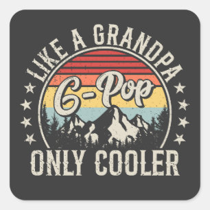 Sticker Carré G-Pop comme un grand-père seul Glacière rétro