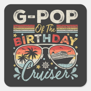 Sticker Carré G-Pop de la croisière d'anniversaire vacances