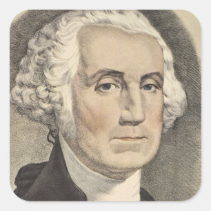 Sticker Carré G Washington, Currier et Ives