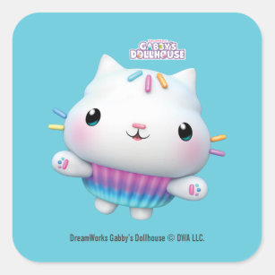 Sticker Carré Gabby's Dollhouse   Cakey Cat