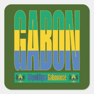 Sticker Carré Gabon - Conception de texte