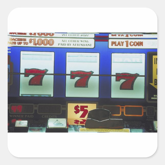 Sticker Carré Gagnant de la machine à sous Lucky (Devant)