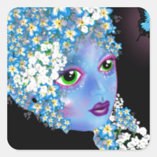 Sticker Carré GAIA Mother Earth imaginaire païen Art par LeahG