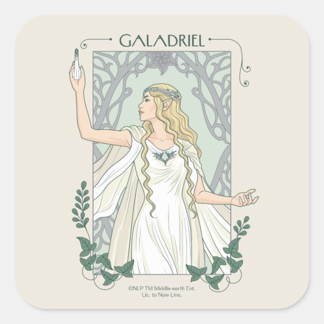 Sticker Carré Galadriel Lumière de Valinor Graphique (Devant)