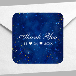 Sticker Carré Galaxie à l'aquarelle Étoiles cosmiques Étoiles Me