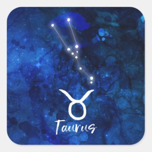 Sticker Carré Galaxie bleue de constellation de zodiaque de