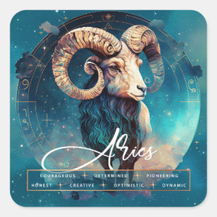 Sticker Carré Galaxie céleste Imaginaire Zodiac Ethéal