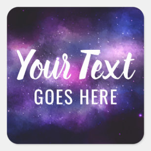 Sticker Carré Galaxy Space Stars Ultra Violet Violet Nebula