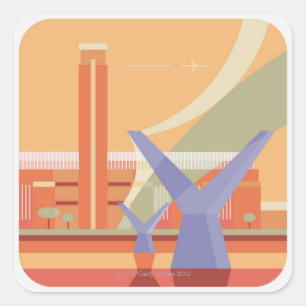 Sticker Carré Galerie de Tate et pont de millénaire