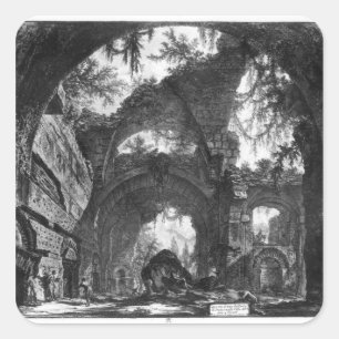 Sticker Carré Galerie en ruines de la Villa Adriana à Tivoli
