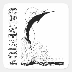 Sticker Carré Galveston, TX Pêche sportive