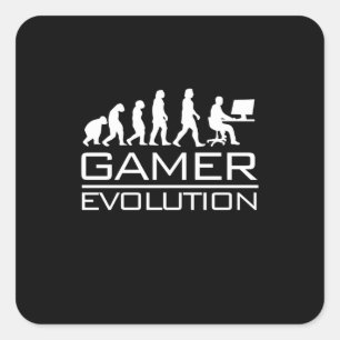 Sticker Carré Gamer Gift Évolution des gamers