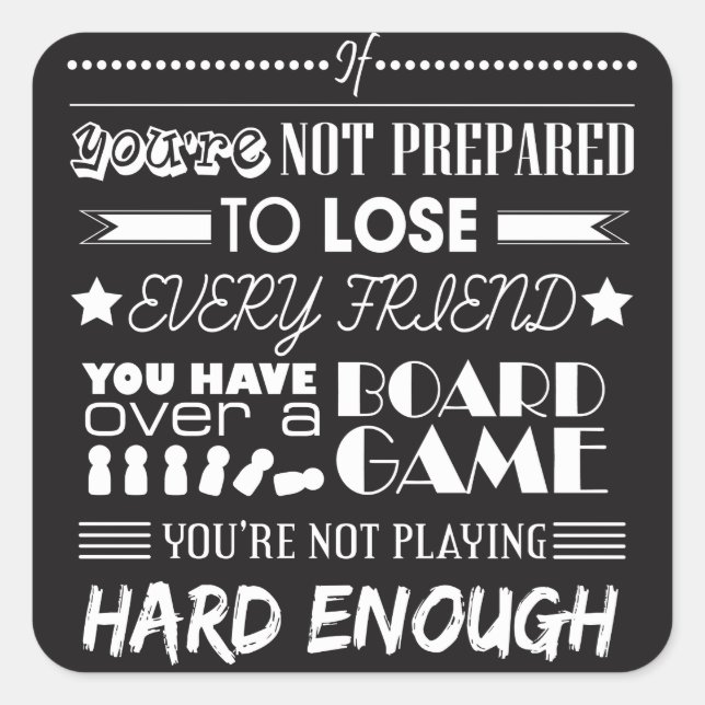 Sticker Carré Gamer hardcore (Devant)