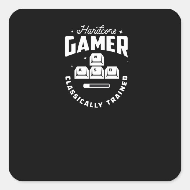Sticker Carré Gamer hardcore (Devant)