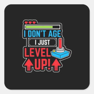 Sticker Carré Gamer juste niveau vers le haut