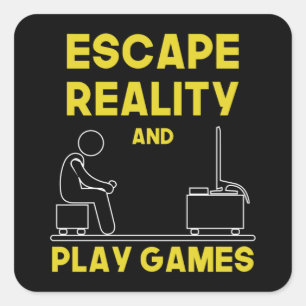 Sticker Carré Gaming Game Gamer Video Game Console Gift Idea