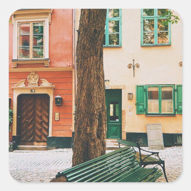 Sticker Carré Gamla Stan, Vieille ville de Stockholm (Devant)