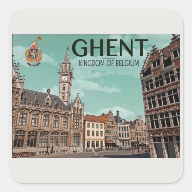 Sticker Carré Gand - Korenmarkt (Devant)