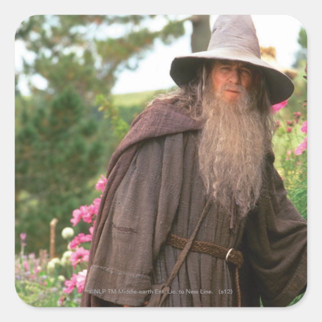 Sticker Carré GANDALF™ avec Casquette (Devant)