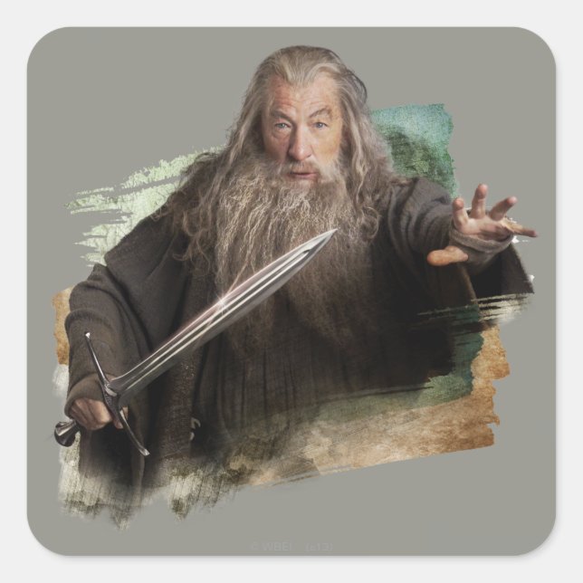 Sticker Carré Gandalf avec épée (Devant)