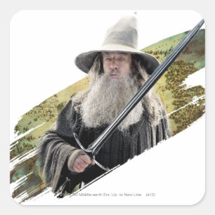 Sticker Carré Gandalf With Sword Green