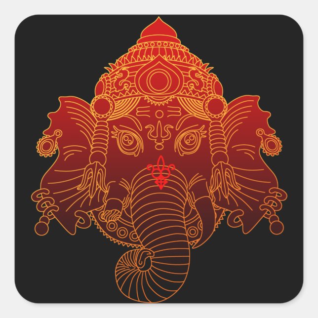 Sticker Carré ganesha (Devant)