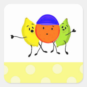 Sticker Carré Gang des Fruits Idiots
