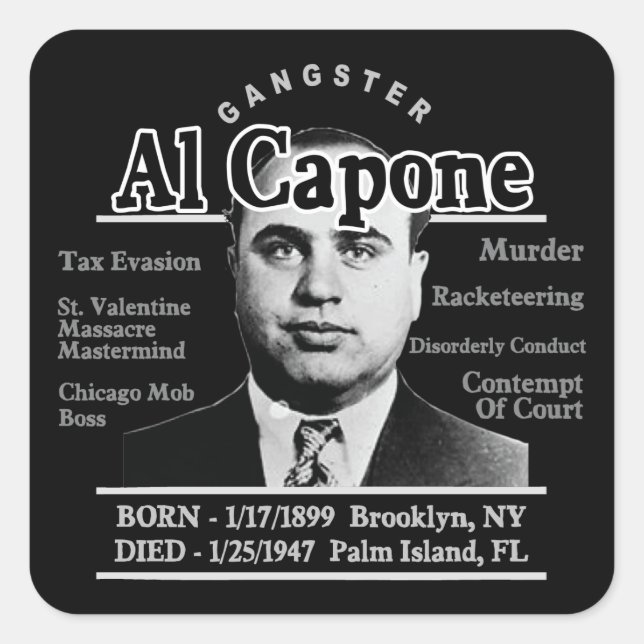 Sticker Carré Gangster Al Capone (Devant)