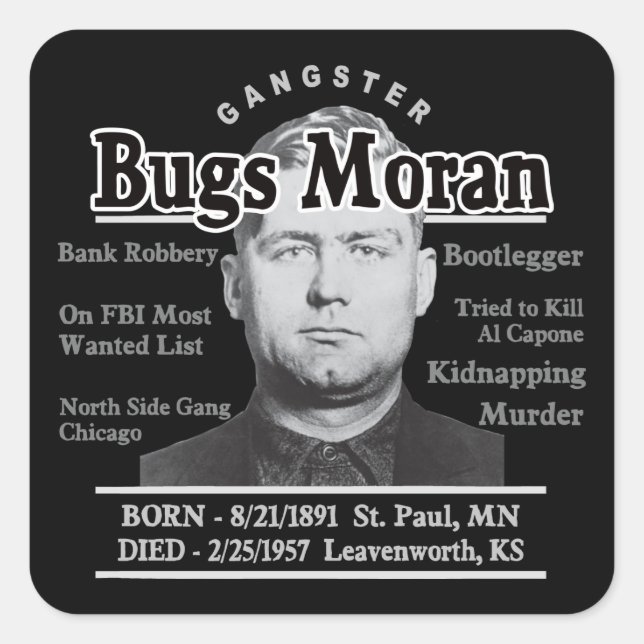 Sticker Carré Gangster Bugs Moran (Devant)