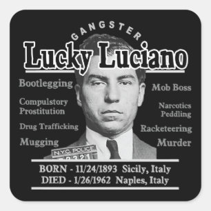 Sticker Carré Gangster Lucky Luciano