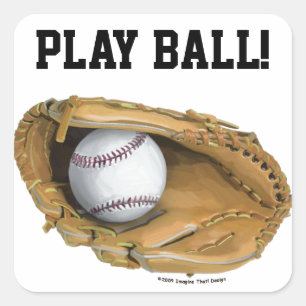 Sticker Carré Gant de base-ball