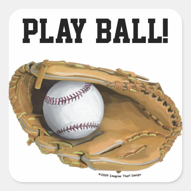 Sticker Carré Gant de baseball (Devant)