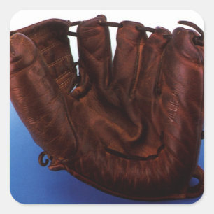 Sticker Carré Gant de baseball en cuir antique de sport vintage