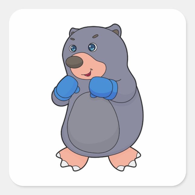 Sticker Carré Gants de boxe Mole (Devant)