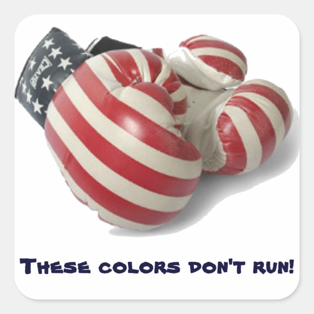 Sticker Carré Gants de boxe USA (Devant)