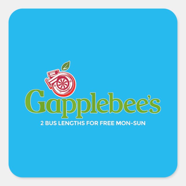 Sticker Carré Gapplebee's Drag Racing American Muscle Turbo Boss (Devant)