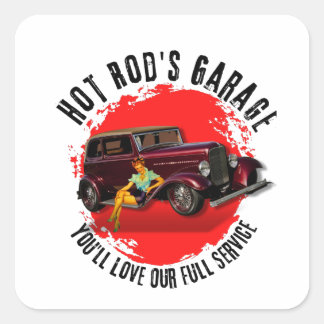 Sticker Carré Garage de Hot Rod