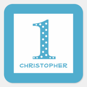 Sticker Carré Garçon 1er anniversaire