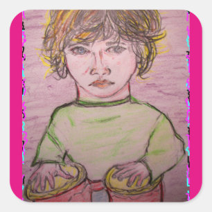Sticker Carré garçon bongo