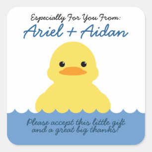 Sticker Carré garçon N'IMPORTE QUEL ÂGE caoutchouc DUCKY Fête d'