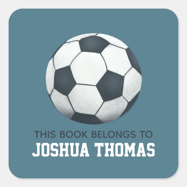 Sticker Carré Garçons Bleu Ce livre fait partie des enfants de s (Devant)